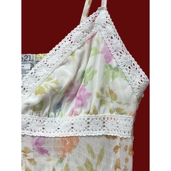 Rue 21 - Women's Summer Sleeveless High Low Hem Ruffle Floral Dress - White - M - Picture 16 of 16